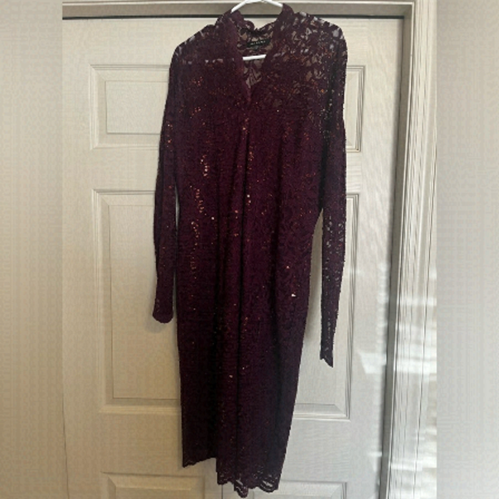 Purple Lace and Sequin Bodycon Dress